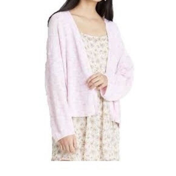 Wild Fable Sweater Cardigan Women's Large Pink Open Casual - Picture 5 of 5